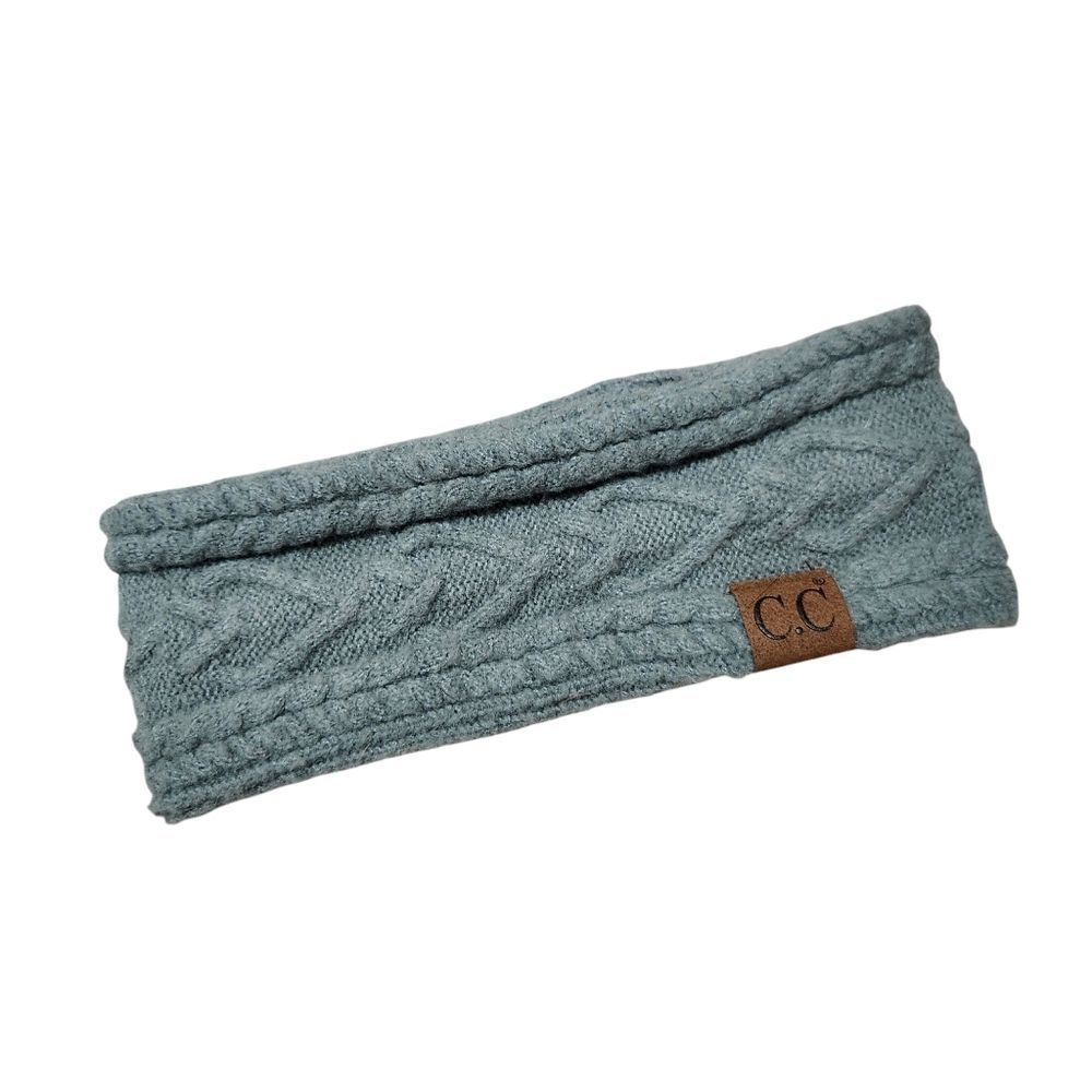 C.C. Headband Knit Teal Blue Womens Cable Wrap